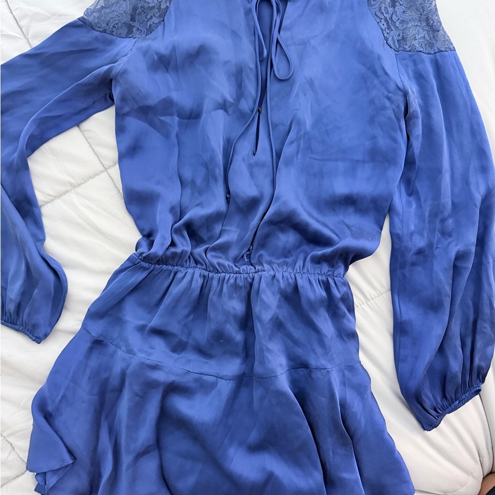Royal Blue KARINA GRIMALDI ARIANA SILK MINI DRESS - Picture 3 of 6